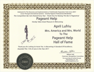 Hall of Fame Certificate